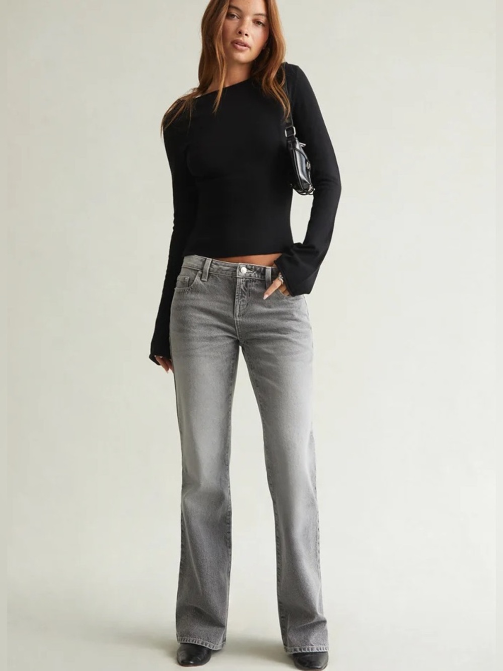 Pacsun Jade Low Rise Bootcut Rigid Jeans Distressed Light Gray Size 28 NWT